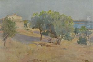 Sydfranskt Kustlandskap Med Olivtrad by Henri Malfroy-Savigny