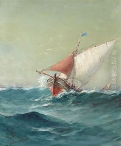 Voilier En Haute Mer by Henri Malfroy-Savigny