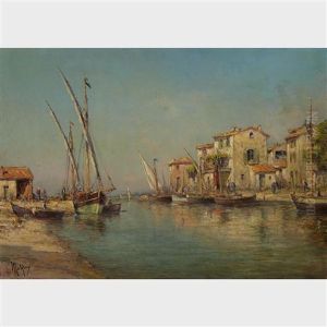 Bateaux Etang De Thau ... (pond Boats In Thau) by Henri Malfroy-Savigny