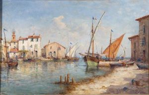 Martigues Provence, Sudliche Hafenszenerie