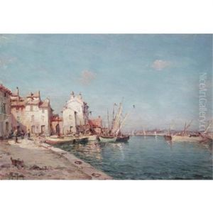 A Harbour Scene (+ The Fishermen; Pair)