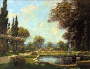 Fountain In A Summer Garden