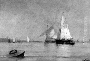 Segelboote Auf Ruhiger See by Henri Malfroy-Savigny