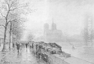 View Of Notre Dame, Paris by Henri Malfroy-Savigny