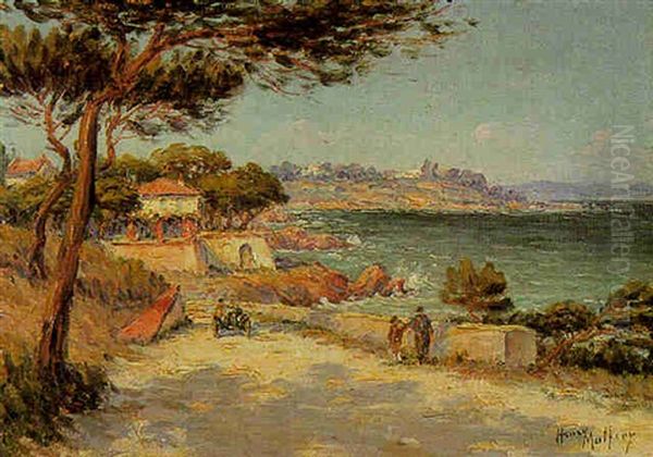 Figures On A Coastal Road - view 1