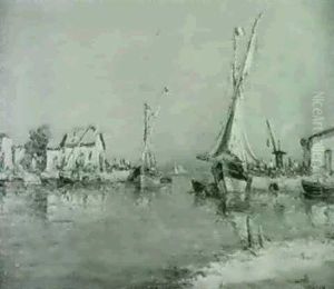 Port Mediterraneen, Bateaux A Quai by Henri Malfroy-Savigny