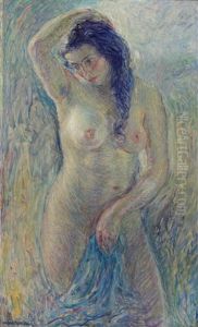 Nu - Study Of A Female Nude by William Malherbe