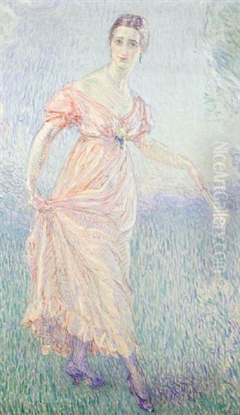 Portrait Of A Lady In A Pink Dress - view 1