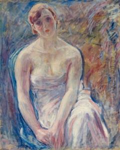 Femme Assise A La Robe Blanche Femme Assise A La Robe Blanche