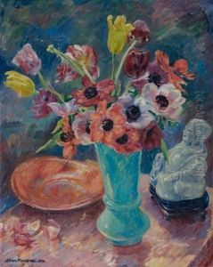 Nature Morte Au Bouquet De Fleurs by William Malherbe