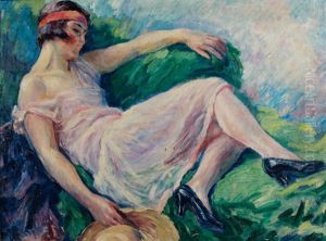 Femme Au Bandeau Rouge by William Malherbe