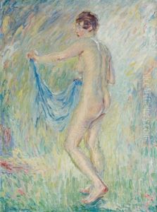 Nude Holding Blue Dress Nude Holding Blue Dress