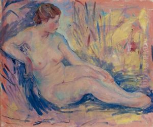 Femme Nue Allongee De Profil (toile Fond A Dominante Rose) Femme Nue Allongee De Profil (toile Fond A Dominante Rose)