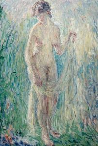 Standing Nude, Yellow Dress by William Malherbe