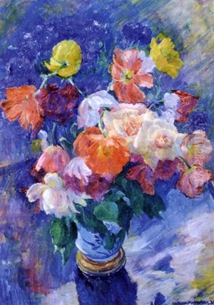 Still Life With Vase Of Summer Flowers - view 1