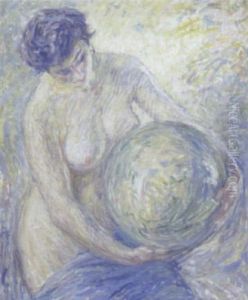 Jeune Femme Nue Et Globe