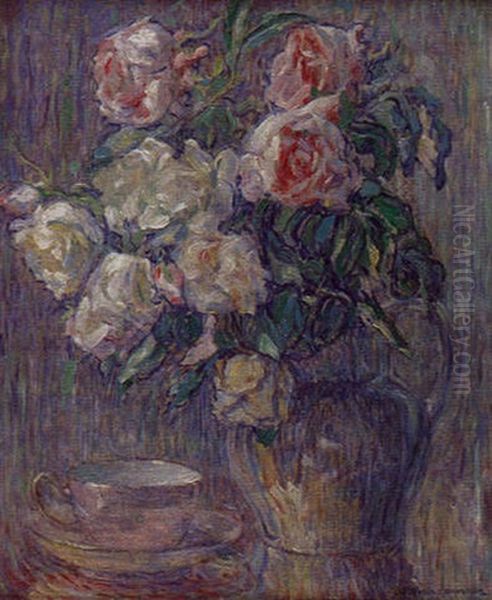 Bouquet De Roses Et Tasse - view 1