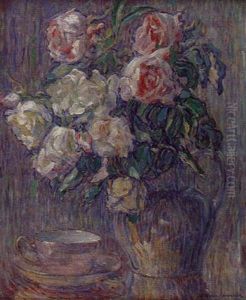 Bouquet De Roses Et Tasse