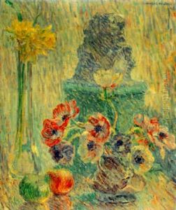 Anemones, Jonquilles Et Pommes by William Malherbe