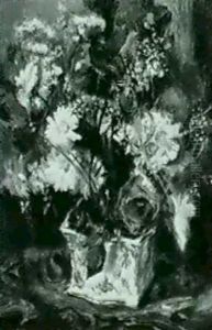 Still Life With Vase Of Flowers by William Malherbe