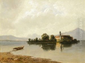 Am Chiemsee. Blick Auf Die Fraueninsel Mit Dem Kloster Frauenworth by Christian Friedrich Mali
