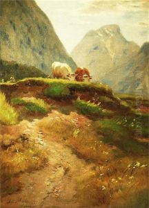 Weidevieh Im Hochgebirge by Christian Friedrich Mali