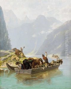 Vieh-uberfahrt Am Konigssee by Christian Friedrich Mali