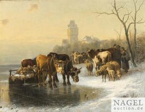 Auf Dem Weg Zum Viehmarkt by Christian Friedrich Mali