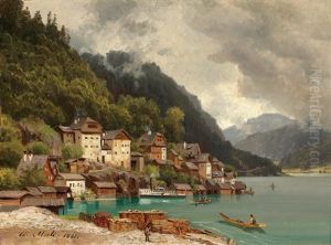 View Of Hallstatt by Christian Friedrich Mali