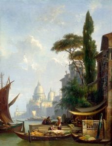 Venedig Mit Blick Auf Santa Maria Della Salute by Christian Friedrich Mali