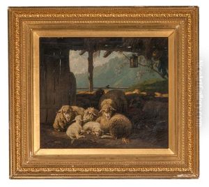 Interior Barn Scene by Christian Friedrich Mali