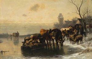 Winterliche Heimkehr Vom Viehmarkt by Christian Friedrich Mali