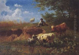 Weidetiere Am Teich by Christian Friedrich Mali