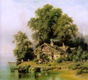 Taufgesellschaft Am Ufer Des Chiemsees