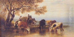 Cattle Watering, The Chiemsee (?) Cattle Watering, The Chiemsee (?)