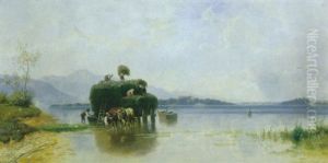 Beladen Eines Heubootes Am Chiemsee thumbnail