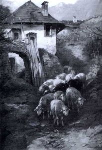 Blick Auf Ein Gebirgsdorf by Christian Friedrich Mali