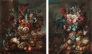 Still Life With Flowers, Fruits And Rabbits