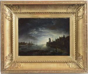 Le Port Au Clair De Lune by Louis Claude Mallebranche
