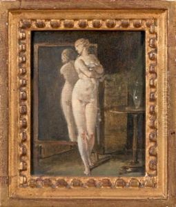 Femme Nue Devant Une Psyche by Jean-Baptiste Mallet