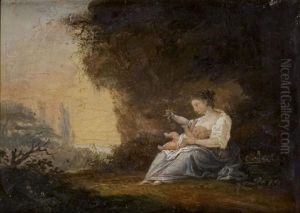 Jeune Femme Et Son Enfant by Jean-Baptiste Mallet