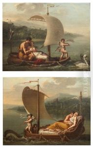 L'amour Les Conduit Et L'amitie Les Ramene (pair) by Jean-Baptiste Mallet