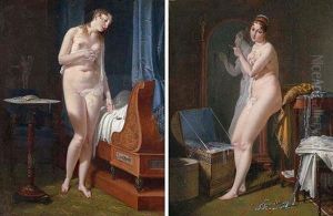 La Veille Du Mariage: A Nude Woman Standing By A Bedridden Man by Jean-Baptiste Mallet