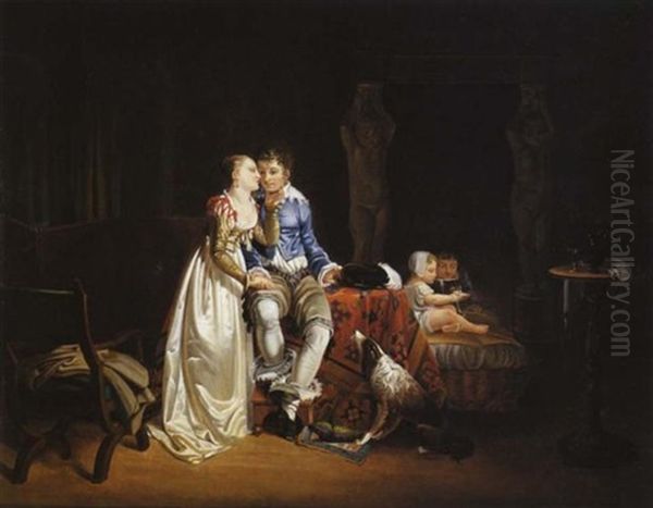 Une Scene Galante Dans Un Interieur Troubadour - view 1