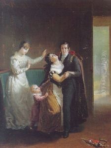 Le Retour Du Pere De Famille by Jean-Baptiste Mallet