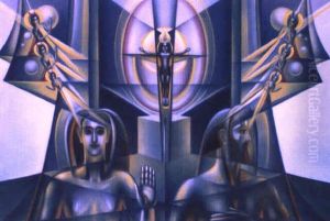 Herrscher Mit Gottheit Im Hintergrund by Erich Mallina