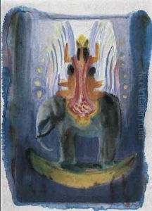 Deity On An Elephant by Erich Mallina