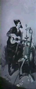 Interieur Mit Gitarrenspieler by Claire Mallon