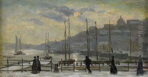 Vy Fran Slussen, Stockholm by August Malmstroem