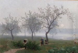 Pa Hemvag I Kvallningen by August Malmstroem